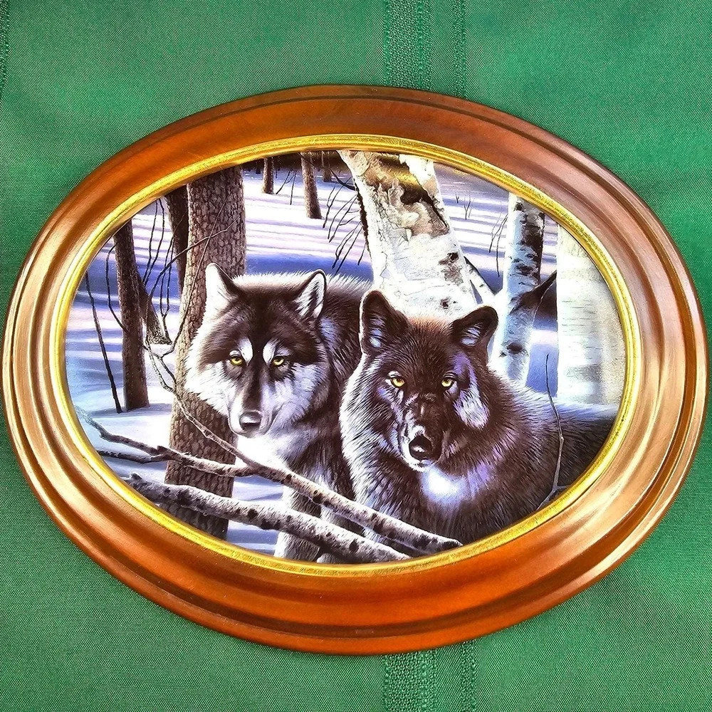 Vintage 1997 The Bradford‎ Exchange Night Watch Wolf Plate Daniel Renn Pierce